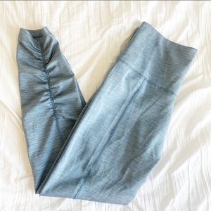 Nike Athletic Leggings Large Blue Scrunch Workout Soft High Waist Pocket